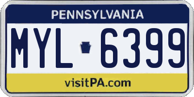 PA license plate MYL6399