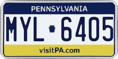 PA license plate MYL6405