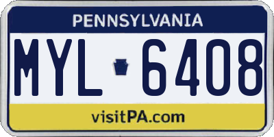 PA license plate MYL6408