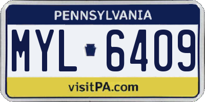 PA license plate MYL6409