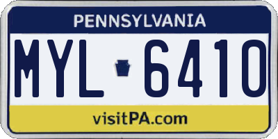 PA license plate MYL6410