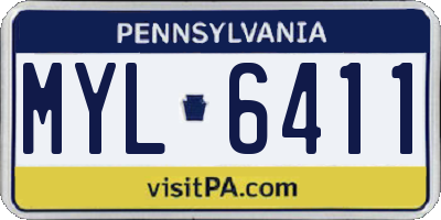 PA license plate MYL6411