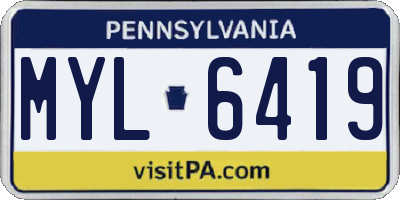 PA license plate MYL6419