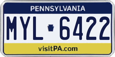 PA license plate MYL6422