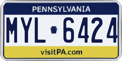 PA license plate MYL6424