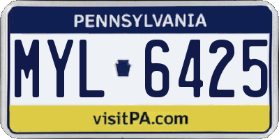 PA license plate MYL6425