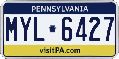 PA license plate MYL6427