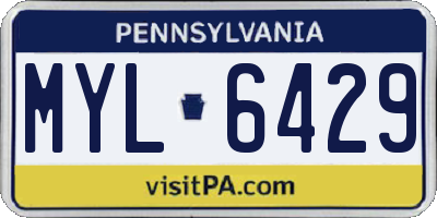 PA license plate MYL6429