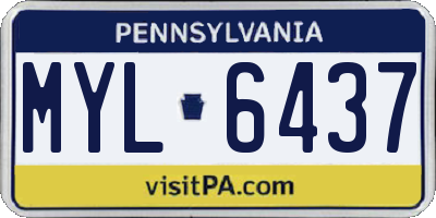 PA license plate MYL6437