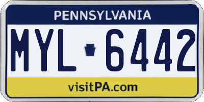 PA license plate MYL6442