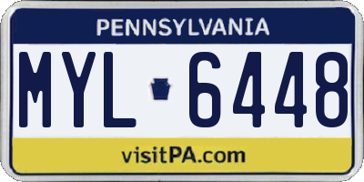 PA license plate MYL6448