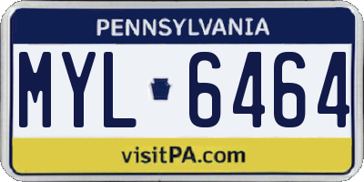 PA license plate MYL6464