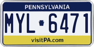 PA license plate MYL6471