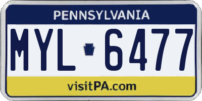 PA license plate MYL6477