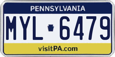 PA license plate MYL6479