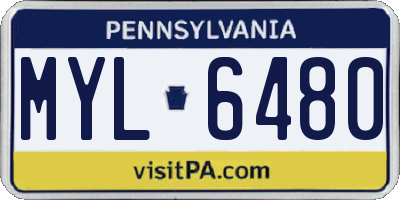 PA license plate MYL6480