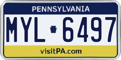 PA license plate MYL6497