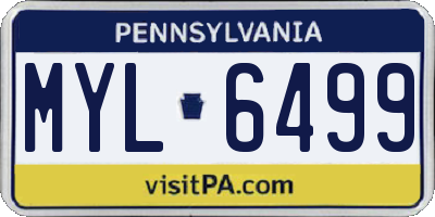 PA license plate MYL6499