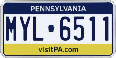 PA license plate MYL6511