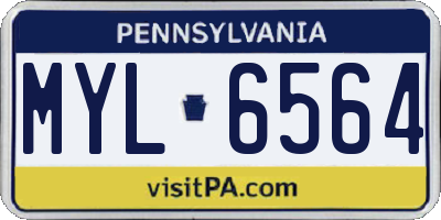 PA license plate MYL6564