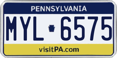 PA license plate MYL6575