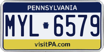 PA license plate MYL6579