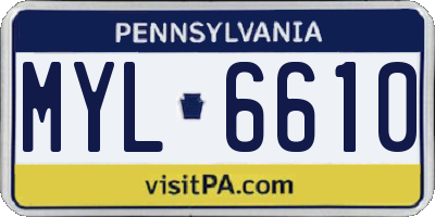 PA license plate MYL6610