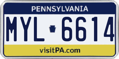 PA license plate MYL6614