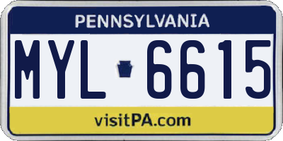 PA license plate MYL6615