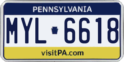 PA license plate MYL6618