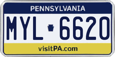 PA license plate MYL6620