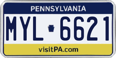 PA license plate MYL6621