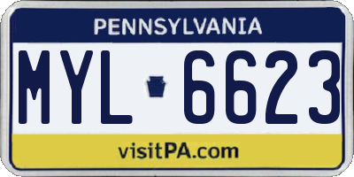 PA license plate MYL6623