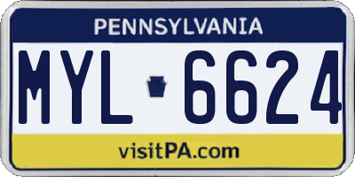 PA license plate MYL6624