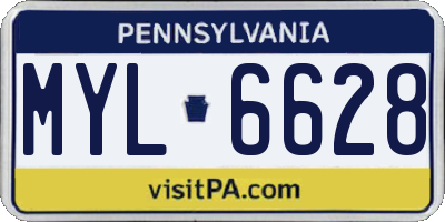 PA license plate MYL6628