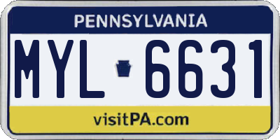 PA license plate MYL6631