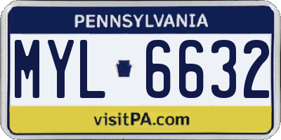 PA license plate MYL6632