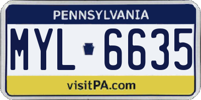 PA license plate MYL6635