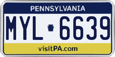 PA license plate MYL6639