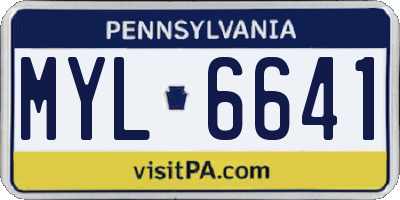 PA license plate MYL6641