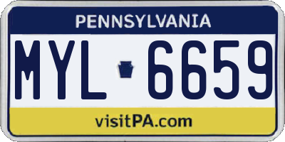 PA license plate MYL6659