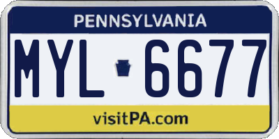 PA license plate MYL6677