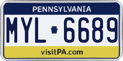 PA license plate MYL6689