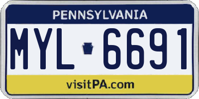 PA license plate MYL6691