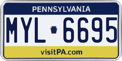 PA license plate MYL6695
