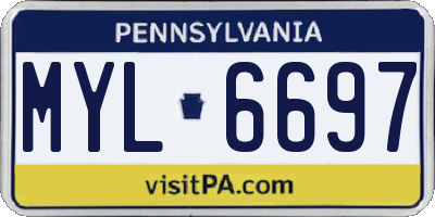 PA license plate MYL6697