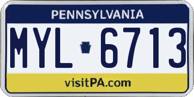 PA license plate MYL6713