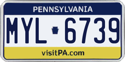 PA license plate MYL6739