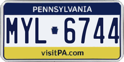 PA license plate MYL6744