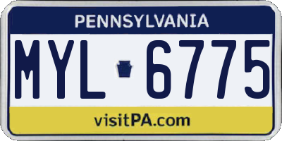 PA license plate MYL6775